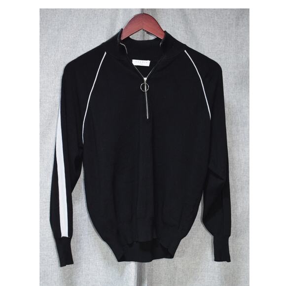 Sandro Paris Black Zip-Up Track Sweater & Pant Set - Picture 1 of 5
